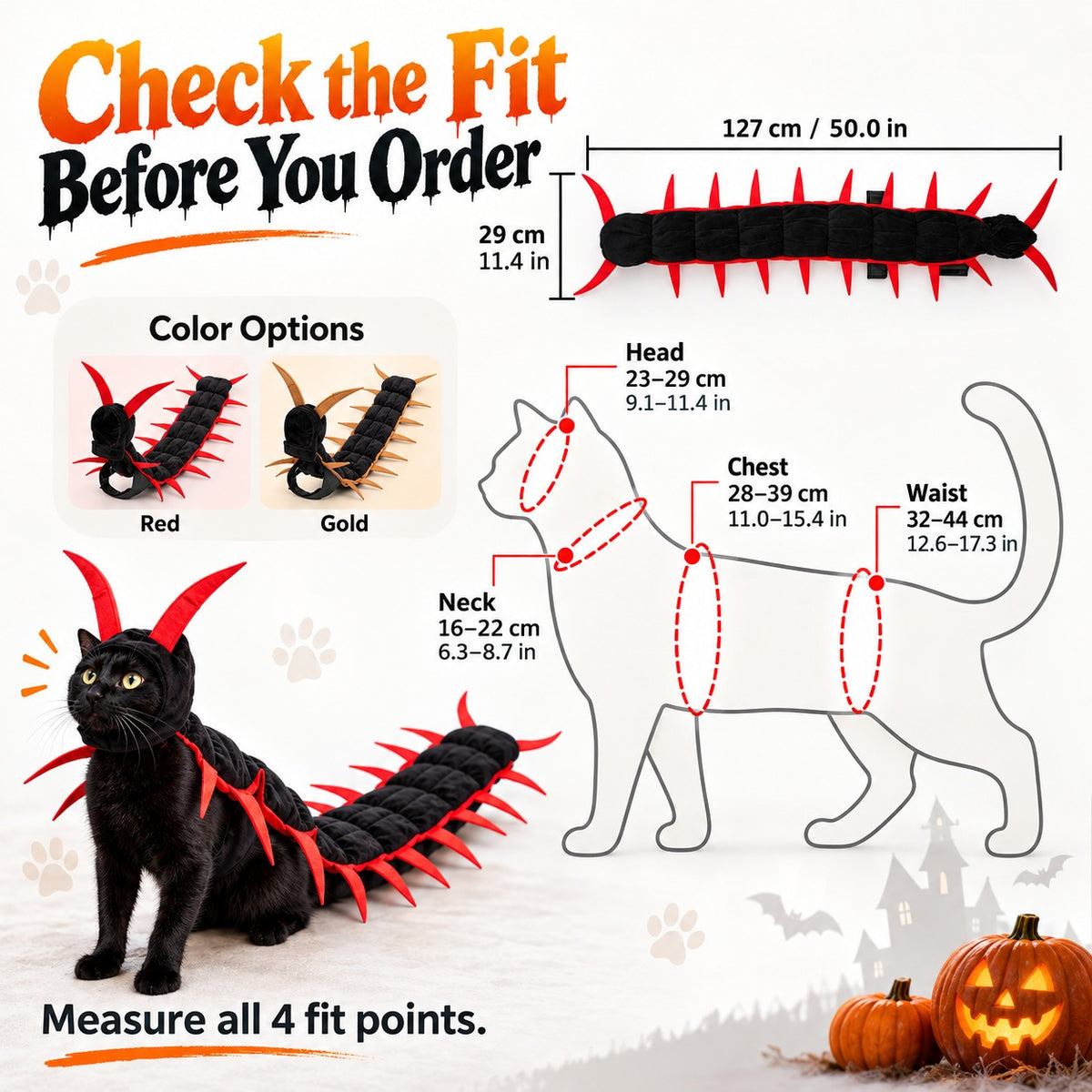 π Creepy-Cute Halloween Centipede Pet Costume β 3D Crawling Outfit for Dogs & Cats πΎ