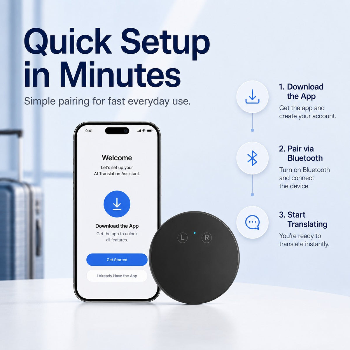 AI Language Translator Device ā Real-Time Two-Way Voice Translator with Multi-Language Support