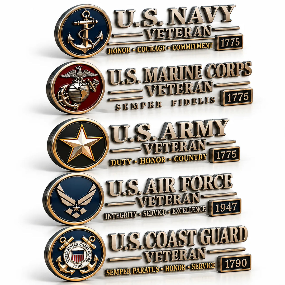 πΊπΈποΈ Veteran Honor 3D Metal Car Emblem β A Tribute to Service & Pride