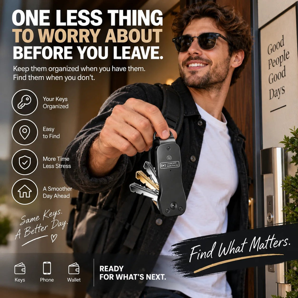 π Smart Key Organizer with Apple Find My β Compact Everyday Key Holder