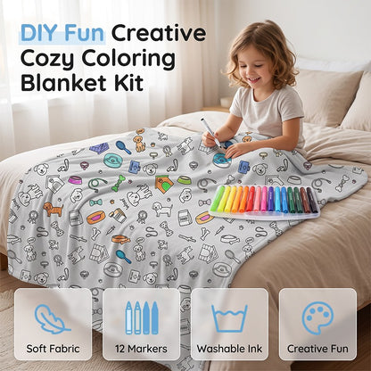🎨 DIY Coloring Blanket Kit – Cozy Creative Activity Blanket