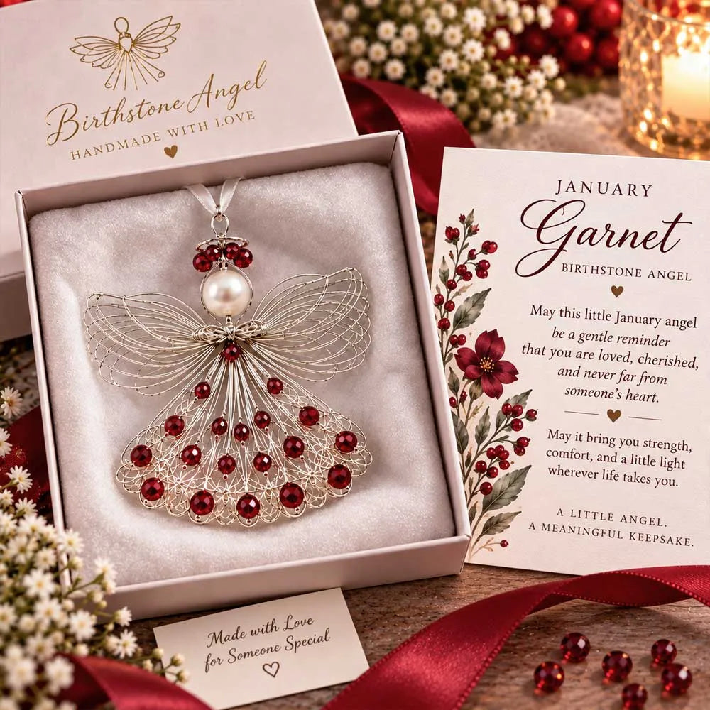 🕊️ Birthstone Angel Ornament – Keepsake with Meaningful Card