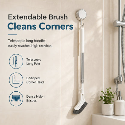 🧽 Long-Handle Corner Scrub Brush – Reach Tight Spaces Easily