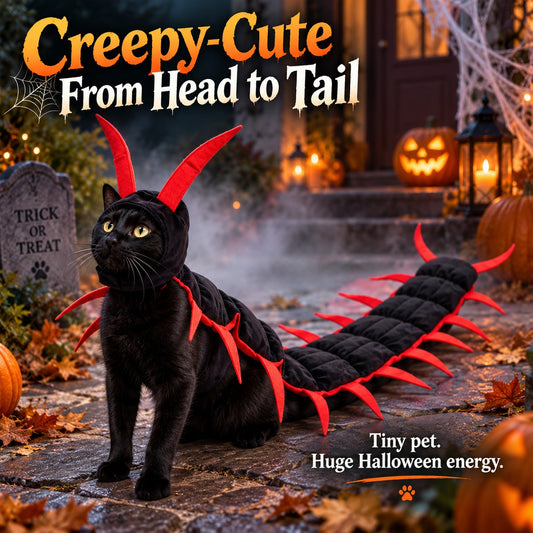 🎃 Creepy-Cute Halloween Centipede Pet Costume – 3D Crawling Outfit for Dogs & Cats 🐾