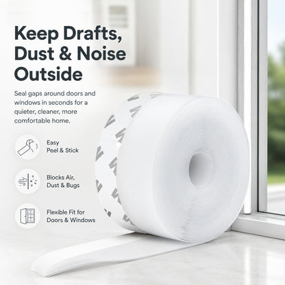 Door Weather Stripping – 16.4Ft Self-Adhesive Draft Stopper