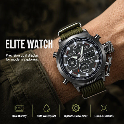 Men's Retro Digital Quartz Sports Watch