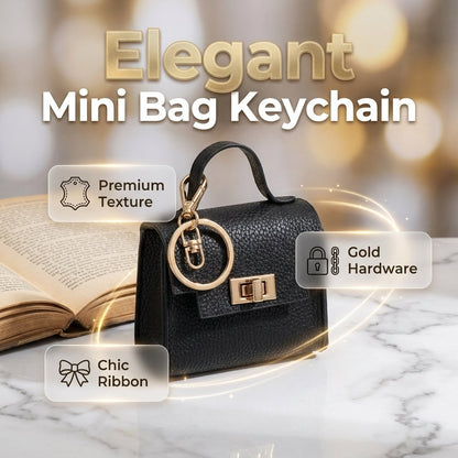 Mini Square Bag Pendant Keychain - High Quality Leather with Colorful Strap, Cute Car Keychain & Bag Charm Accessory