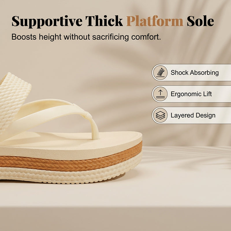👡 50% OFF NOW! 🌸 Women's Woven Strap Platform Flip-Flops – Cushioned footbed & durable straps – Lightweight, perfect for beach, pool or casual summer days – comfy and stylish ☀️