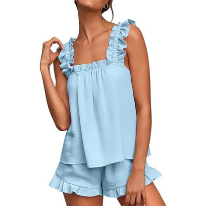 Soft & Comfy Ruffle Trim Pajama Set