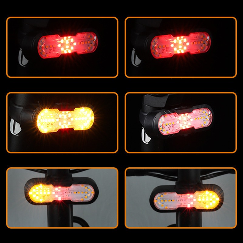 🚲💡 Smart Bike Turn Signal Tail Light – Wireless Remote, 6 Light Modes & USB Rechargeable