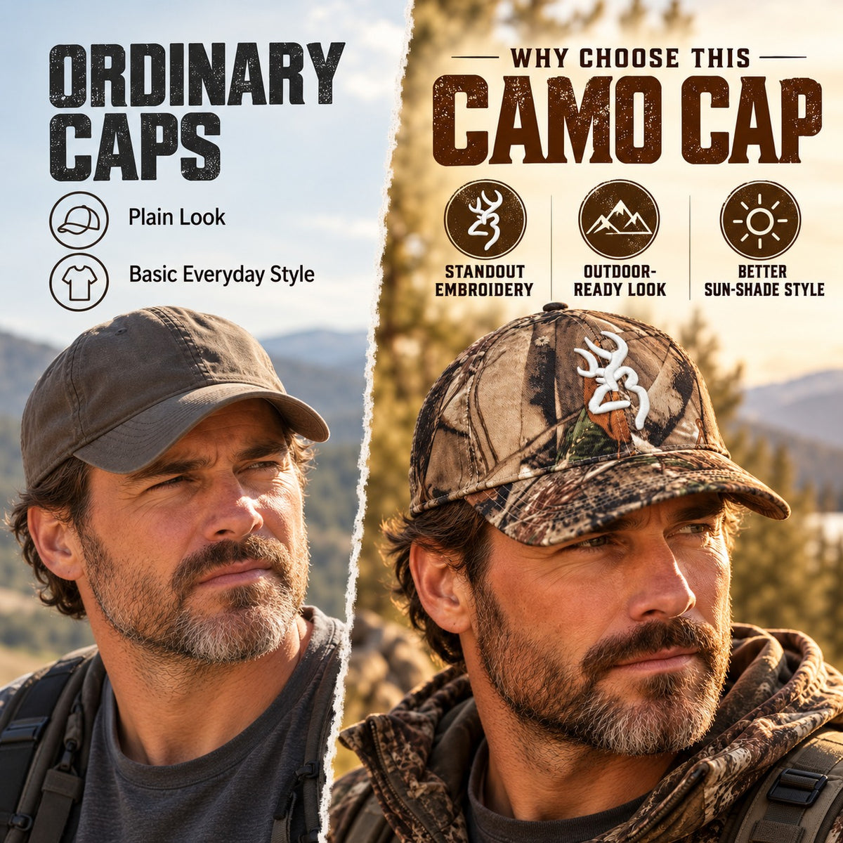 ✨ Adjustable Camo Baseball Cap – Unisex Tie-Dye Camouflage Hat, Curved Brim & Embroidered Outdoor Style