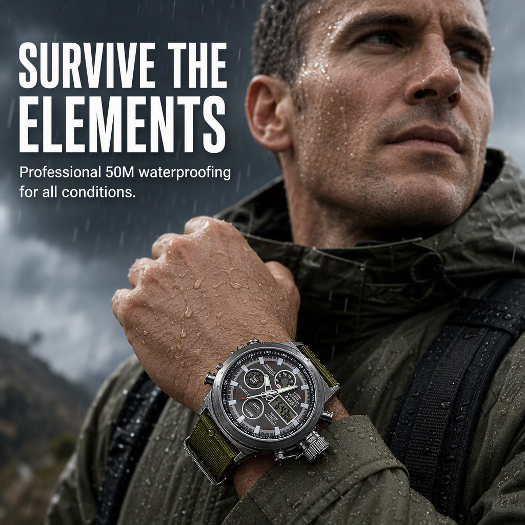 Men's Retro Digital Quartz Sports Watch