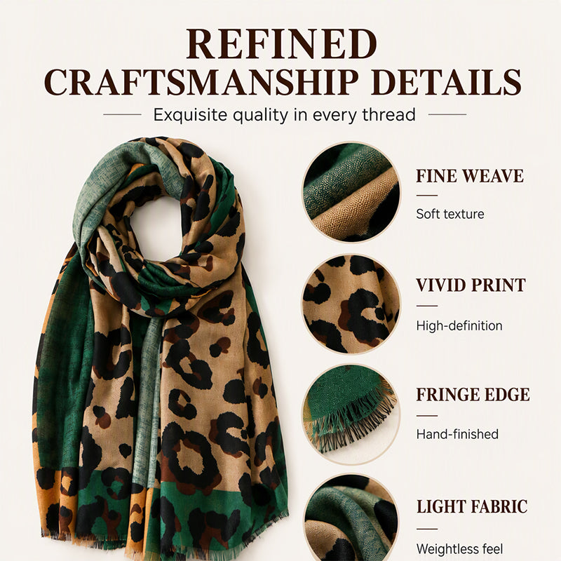 ✨ Women's Leopard Print Shawl Scarf: Lightweight, Versatile & Effortlessly Chic 🐆