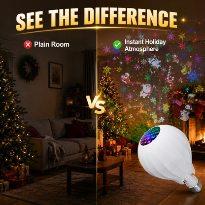 🎄 Rotating Christmas Projector Bulb | 16 Patterns