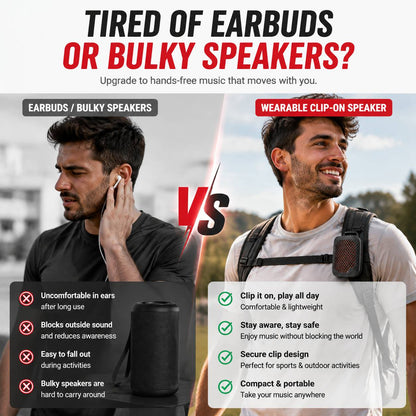 🏃 Outdoor Clip-On Bluetooth Speaker | Waterproof Speaker for Running & Cycling