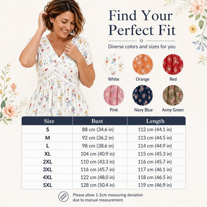 💃Limited-Time 50% OFF 🛍️Women's V-Neck Floral Print Dress with Twist Waist