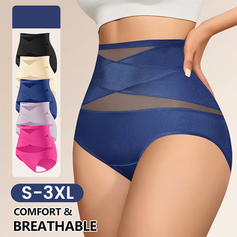 💖Last Day-Buy 2 Get 1 Free💖Plus-Size High-Waist Cross Tummy Control Panties
