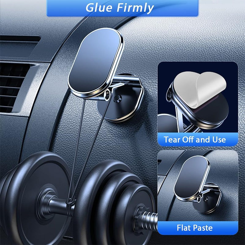 Foldable 360° Rotatable Metal Magnetic Car Phone Holder 🧲