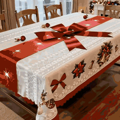 🎄🎁Stylish Christmas Printed Tablecloth – Stain Resistant, Wrinkle-proof, Easy Wash ✨
