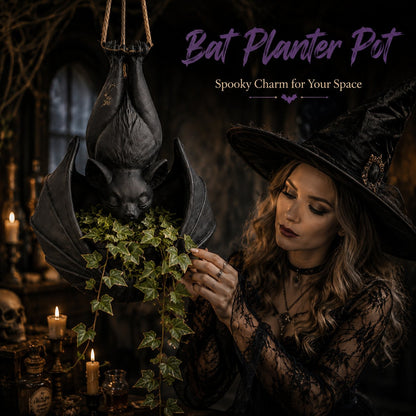 🦇 Hanging Bat Plant Pot🎃Spooky Garden Decor Planter