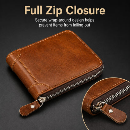 🔥LAST DAY 49% OFF🔥💼 Vintage Zip Wallet, Bifold Card Coin Purse