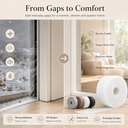 Door Weather Stripping – 16.4Ft Self-Adhesive Draft Stopper
