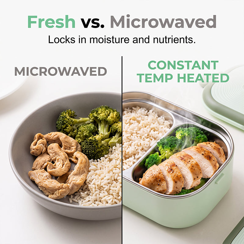 📢📢50% OFF !! ⏰Portable Electric Heated Lunch Box Water-Free Food Warmer
