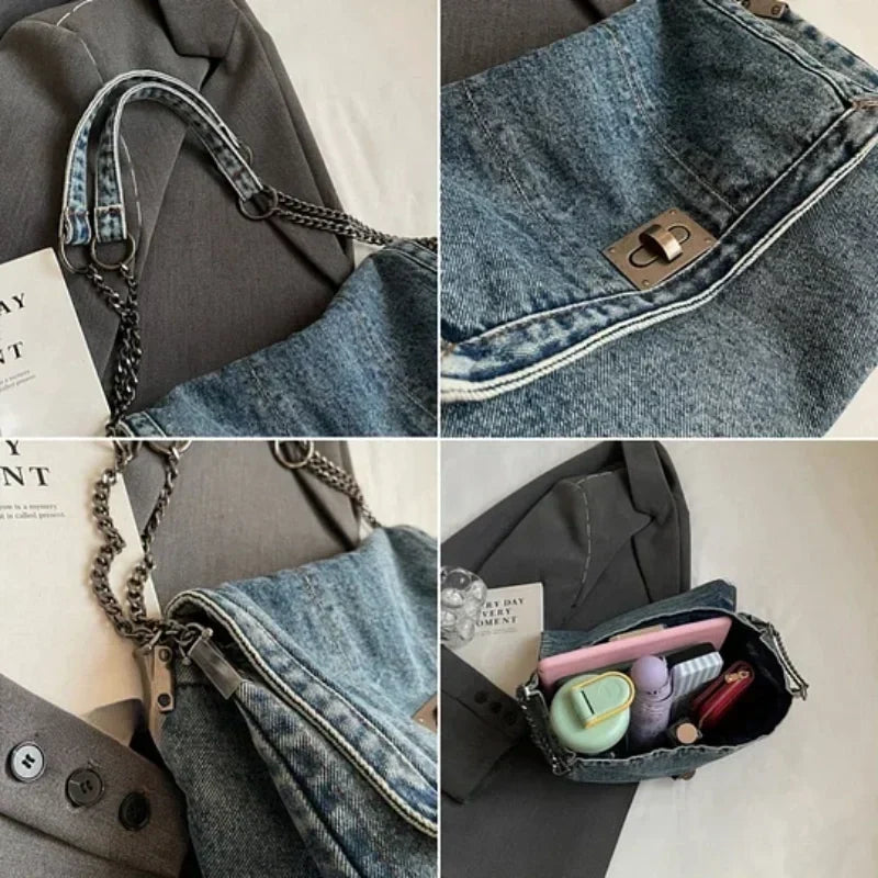 Retro Large Capacity Chain Strap Shoulder Bag