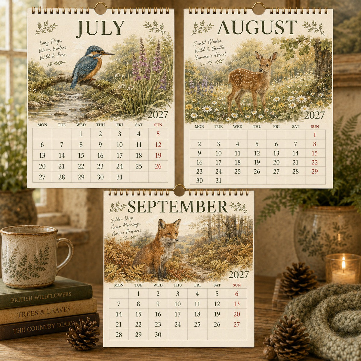 2027 Woodland Calendar｜A4 Hanging Calendar