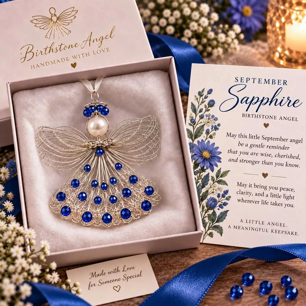 🕊️ Birthstone Angel Ornament – Keepsake with Meaningful Card