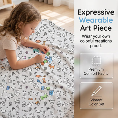 🎨 DIY Coloring Blanket Kit – Cozy Creative Activity Blanket