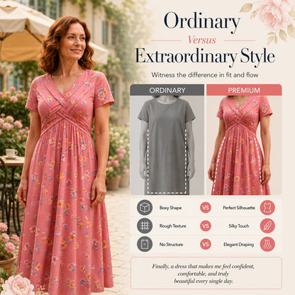 💃Limited-Time 50% OFF 🛍️Women's V-Neck Floral Print Dress with Twist Waist