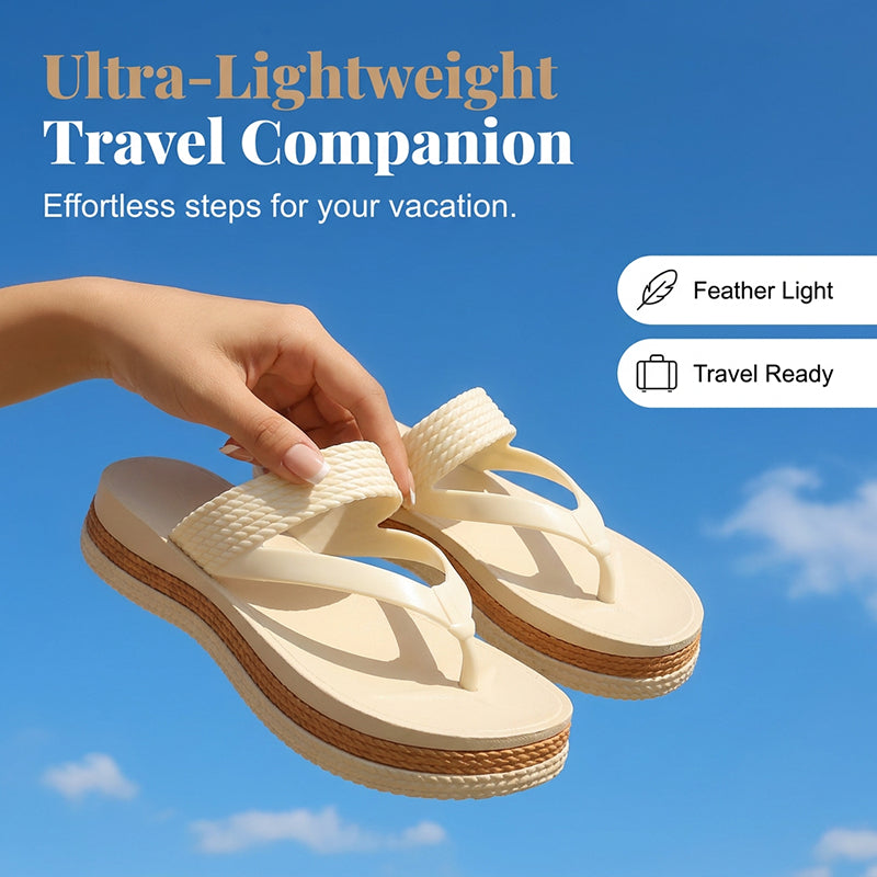 👡 50% OFF NOW! 🌸 Women's Woven Strap Platform Flip-Flops – Cushioned footbed & durable straps – Lightweight, perfect for beach, pool or casual summer days – comfy and stylish ☀️