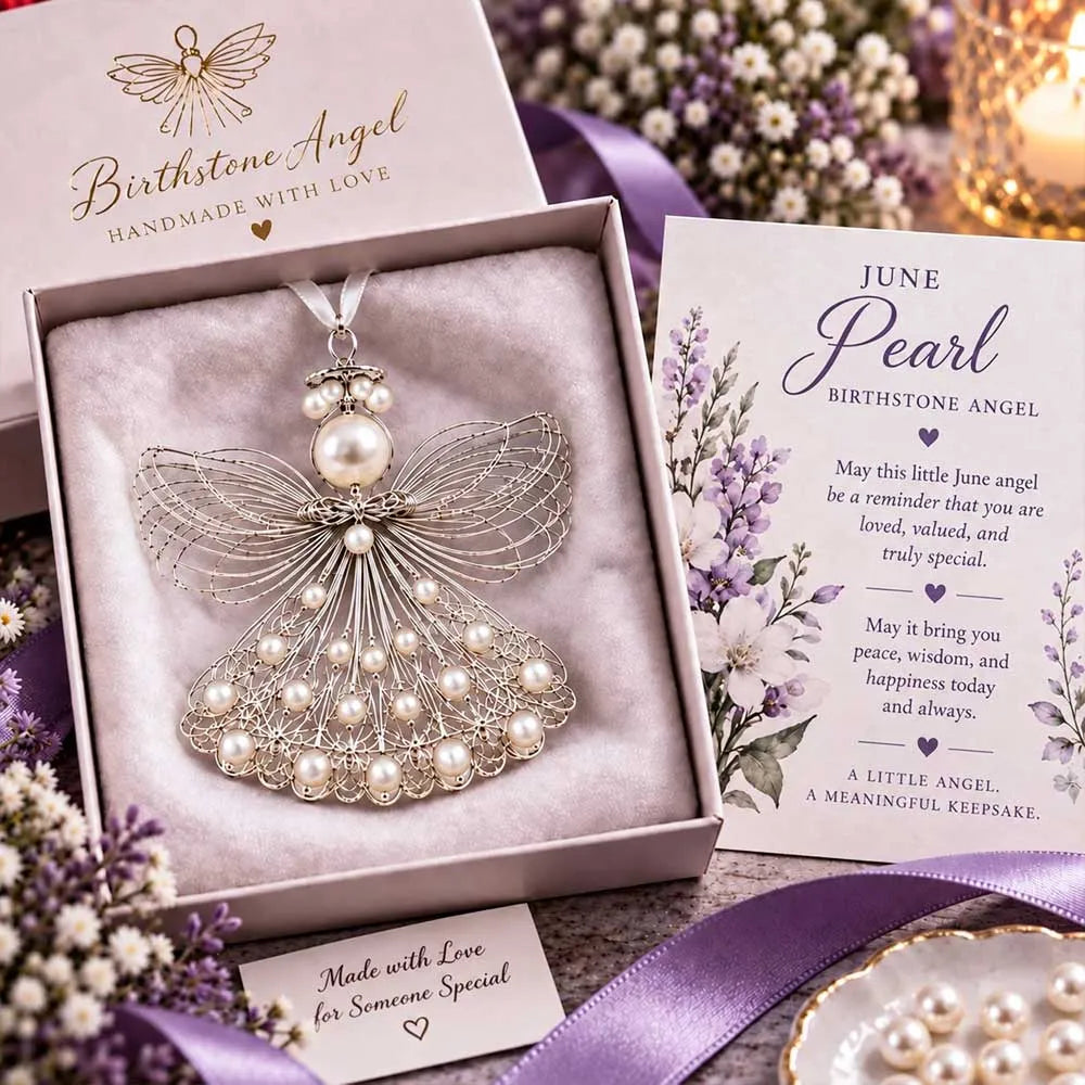🕊️ Birthstone Angel Ornament – Keepsake with Meaningful Card