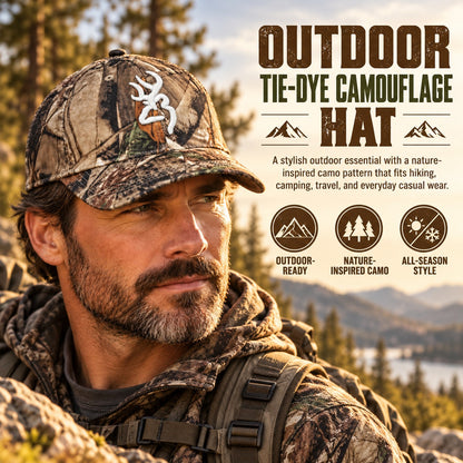 ✨ Adjustable Camo Baseball Cap – Unisex Tie-Dye Camouflage Hat, Curved Brim & Embroidered Outdoor Style