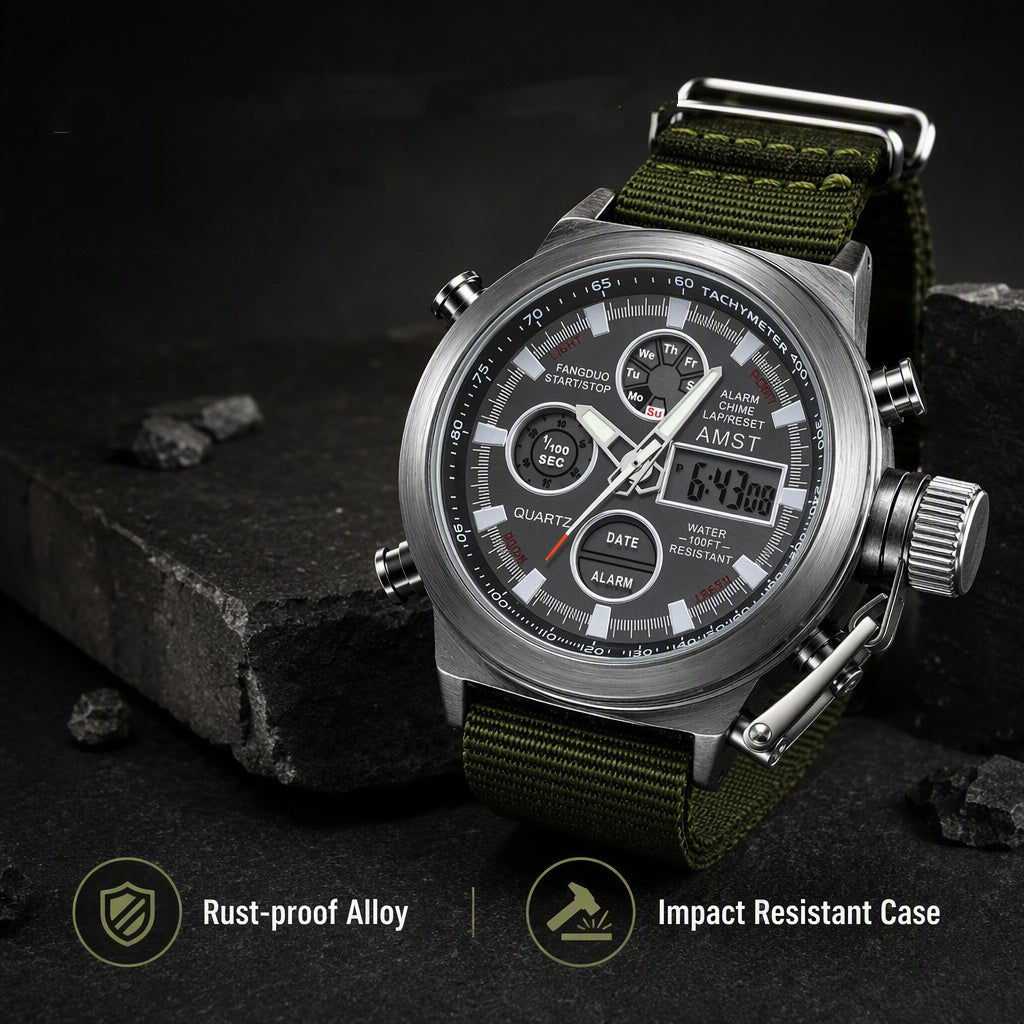 Men's Retro Digital Quartz Sports Watch