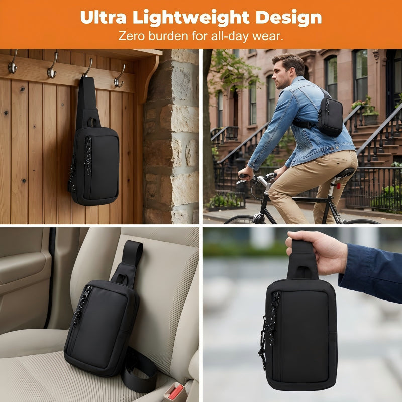 🧩 Multi-Compartment Sling Bag with Anti-Theft Back Pocket — Organise Your EDC, Protect Your Valuables