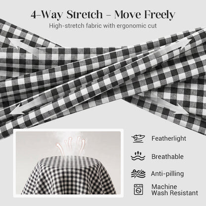 Gingham Capri Pants – Drawstring Comfort & Breathable Cotton-Linen