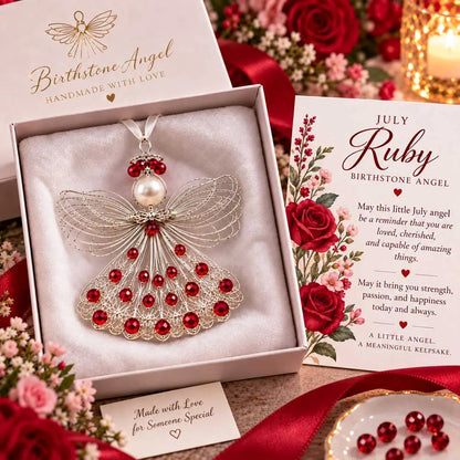 🕊️ Birthstone Angel Ornament – Keepsake with Meaningful Card