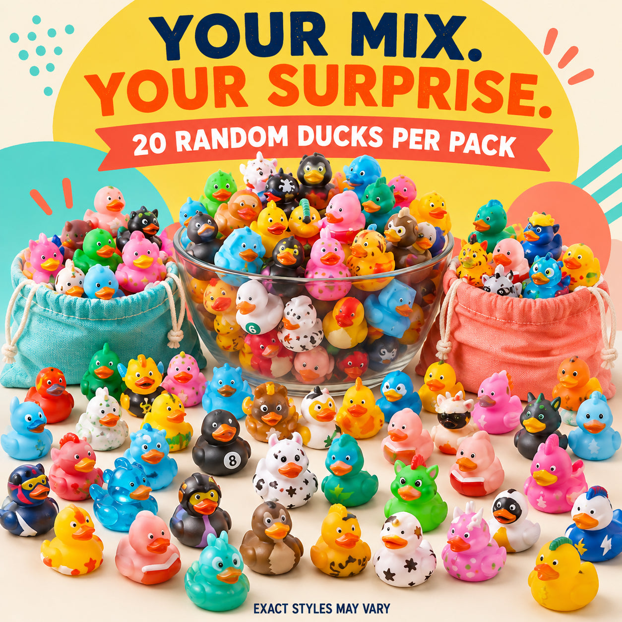 🦆 20-Piece Mystery Duck Mix™ – Every Pack Is a Surprise!