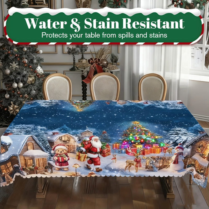 🎄🎁Stylish Christmas Printed Tablecloth – Stain Resistant, Wrinkle-proof, Easy Wash ✨