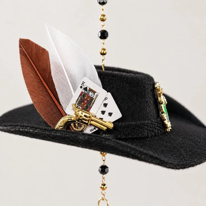 ✝️St. Jude Car Blessing Charm. Handmade Protection Gift Decoration-Black Sombrero Car Ornament Car Trinkets