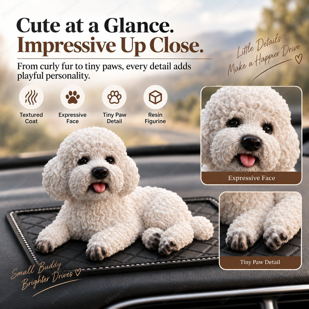Poodle Car Ornament – The Cutest Dashboard Upgrade 🐶✨