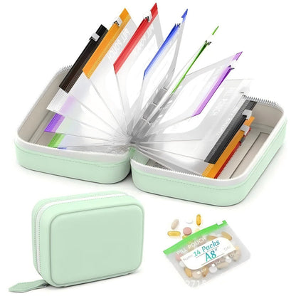 💊 14-Pouch Travel Pill Organizer – Waterproof Medicine & Vitamin Case