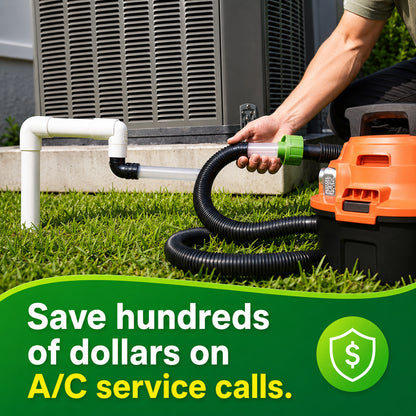 AC Drain Line Cleaner Adapter Evacuates & Unclog AC Drain Line
