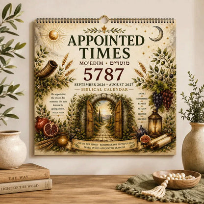 Biblical Hebrew Calendar 5787 | 2026-2027 Appointed Times Wall Calendar | Feast Days, Hebrew Dates and Shabbat