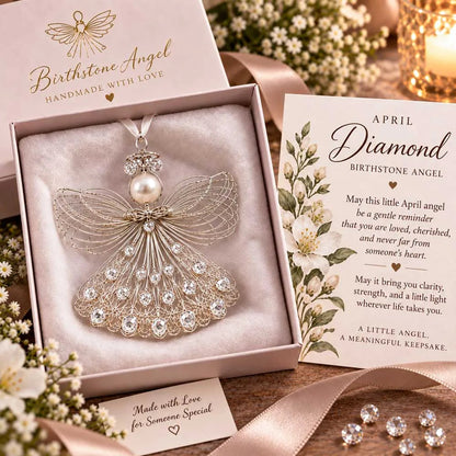 🕊️ Birthstone Angel Ornament – Keepsake with Meaningful Card