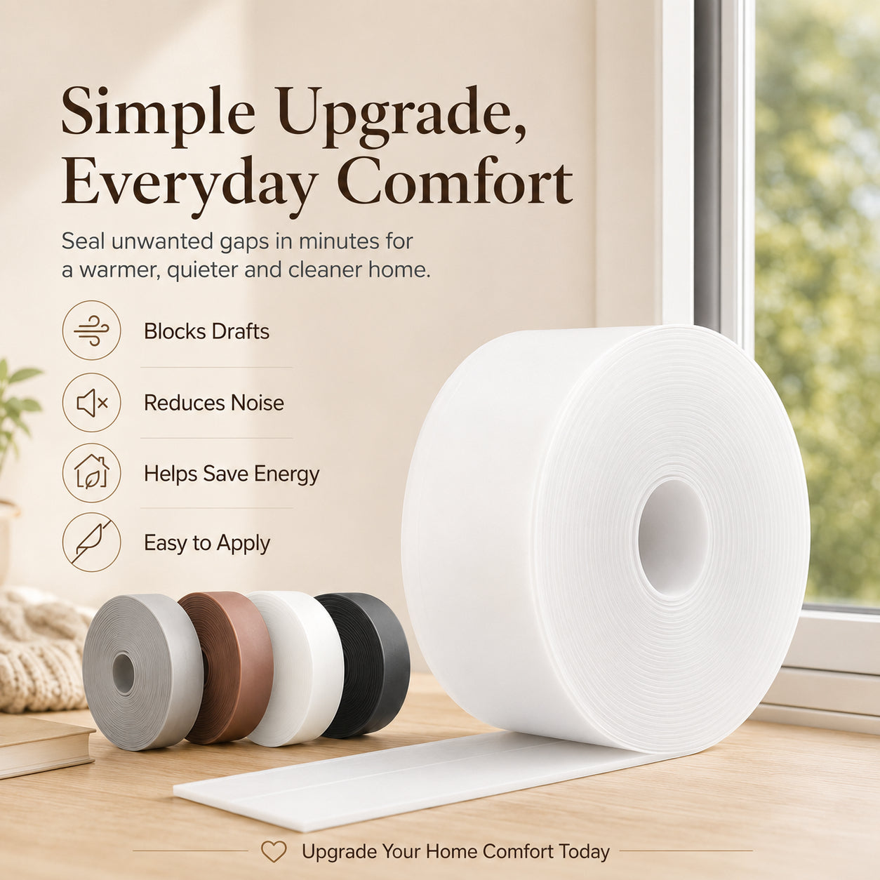 Door Weather Stripping – 16.4Ft Self-Adhesive Draft Stopper