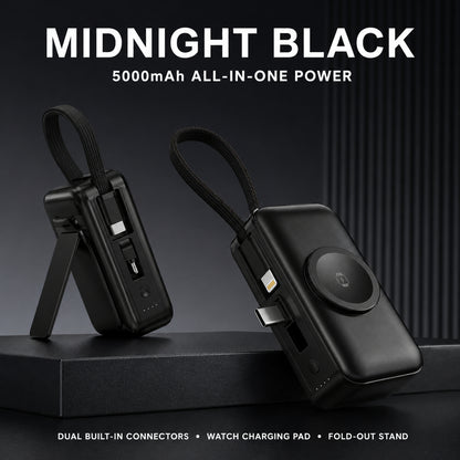 🔥 New 2026🔋 3-in-1 Mini Power Bank – Phone Charger, Watch Charger & Foldable Stand