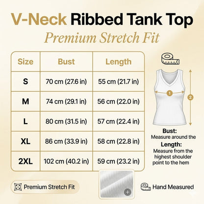 Women's V-Neck Ribbed Knit Tank Top